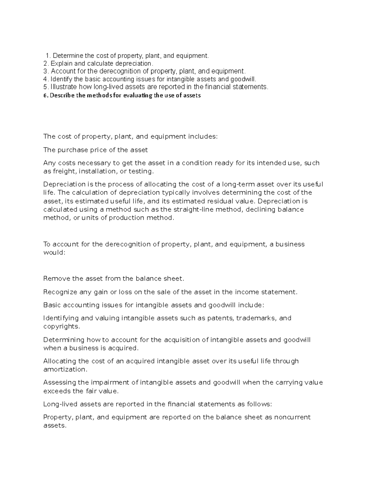 Accounting chapter 9 note Determine the cost of property, plant, and
