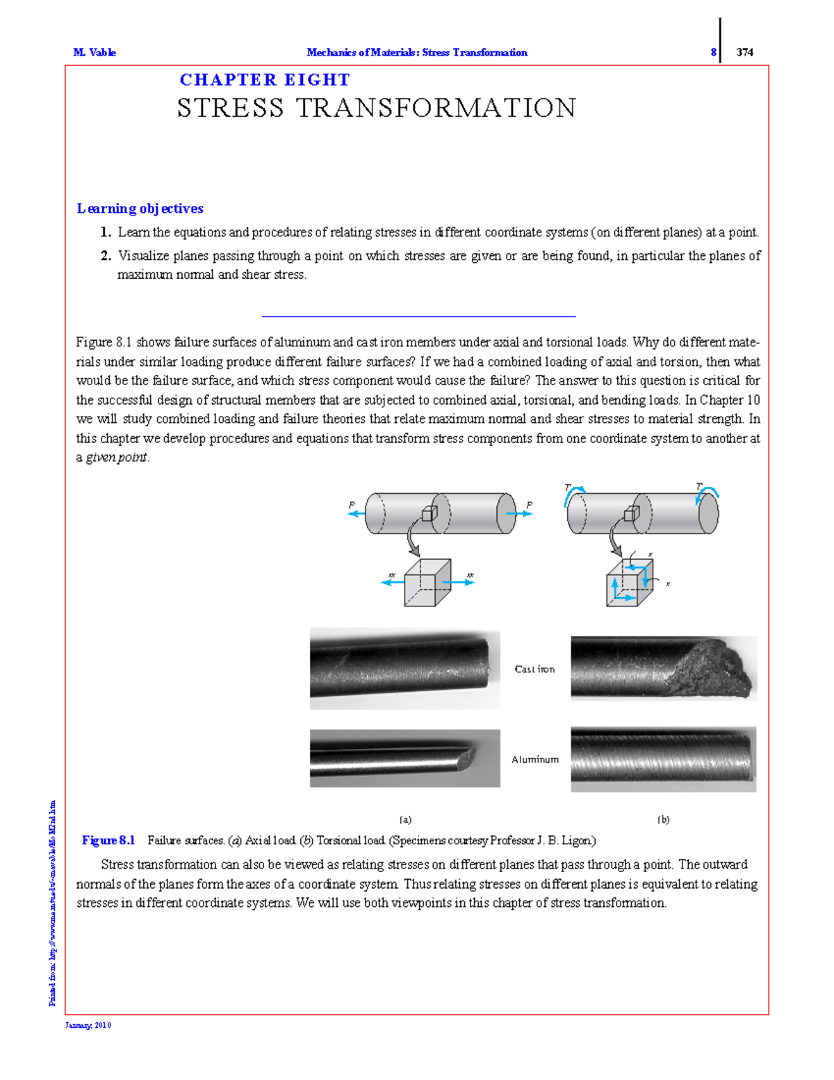 08 Stress Transformations - M. Vable Mechanics of Materials: Stress ...