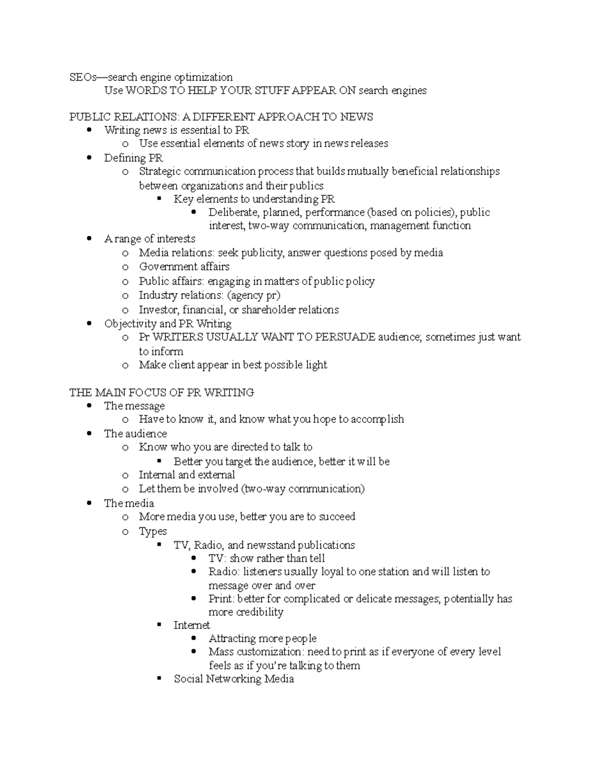 Chpt. 20 - PR Writing - engine optimization Use WORDS TO HELP YOUR ...