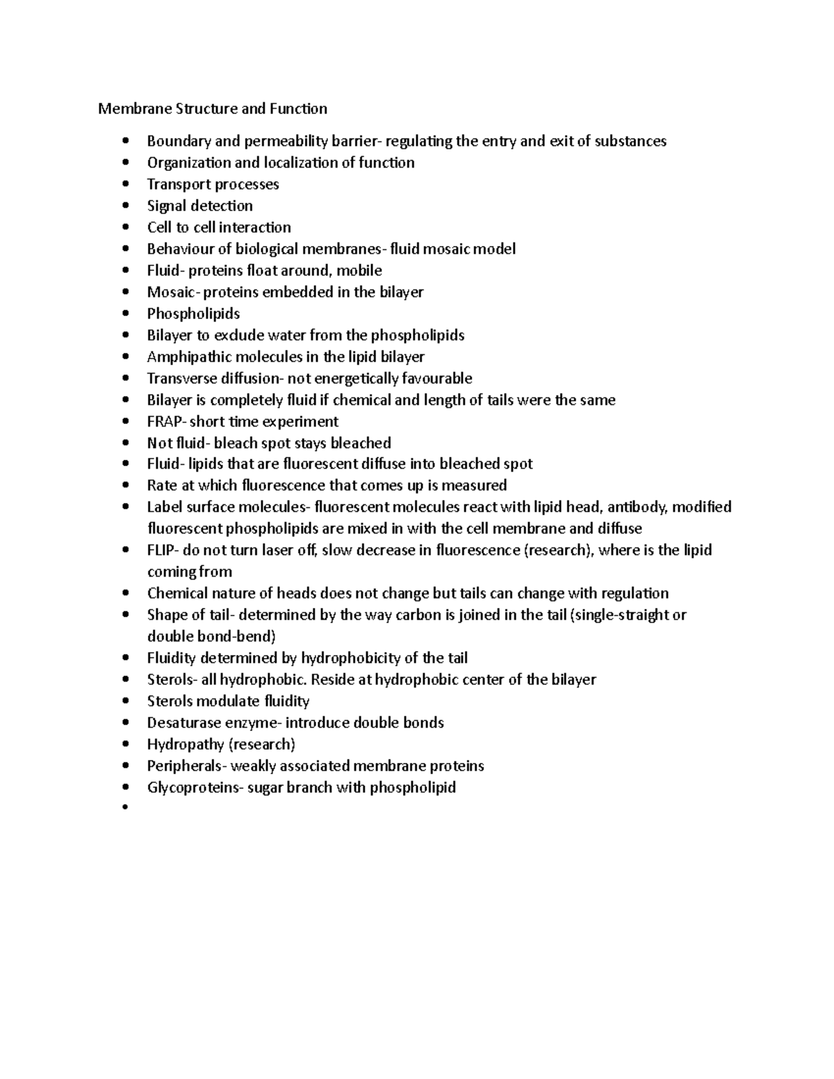 membrane-structure-and-function-membrane-structure-and-function-studocu