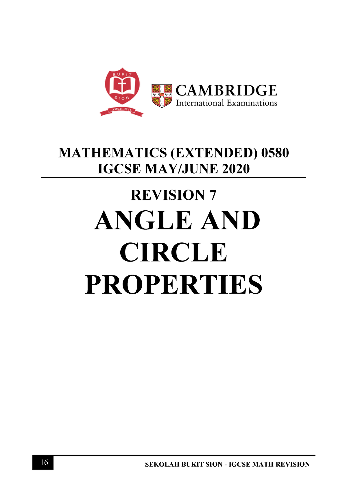 R7 angle properties v2020 16 MATHEMATICS EXTENDED 0580 IGCSE