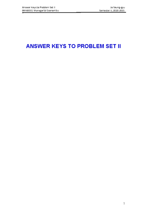 BMA5001 Problem Set II - BMA5001 Managerial Economics Semester I , 2021 ...