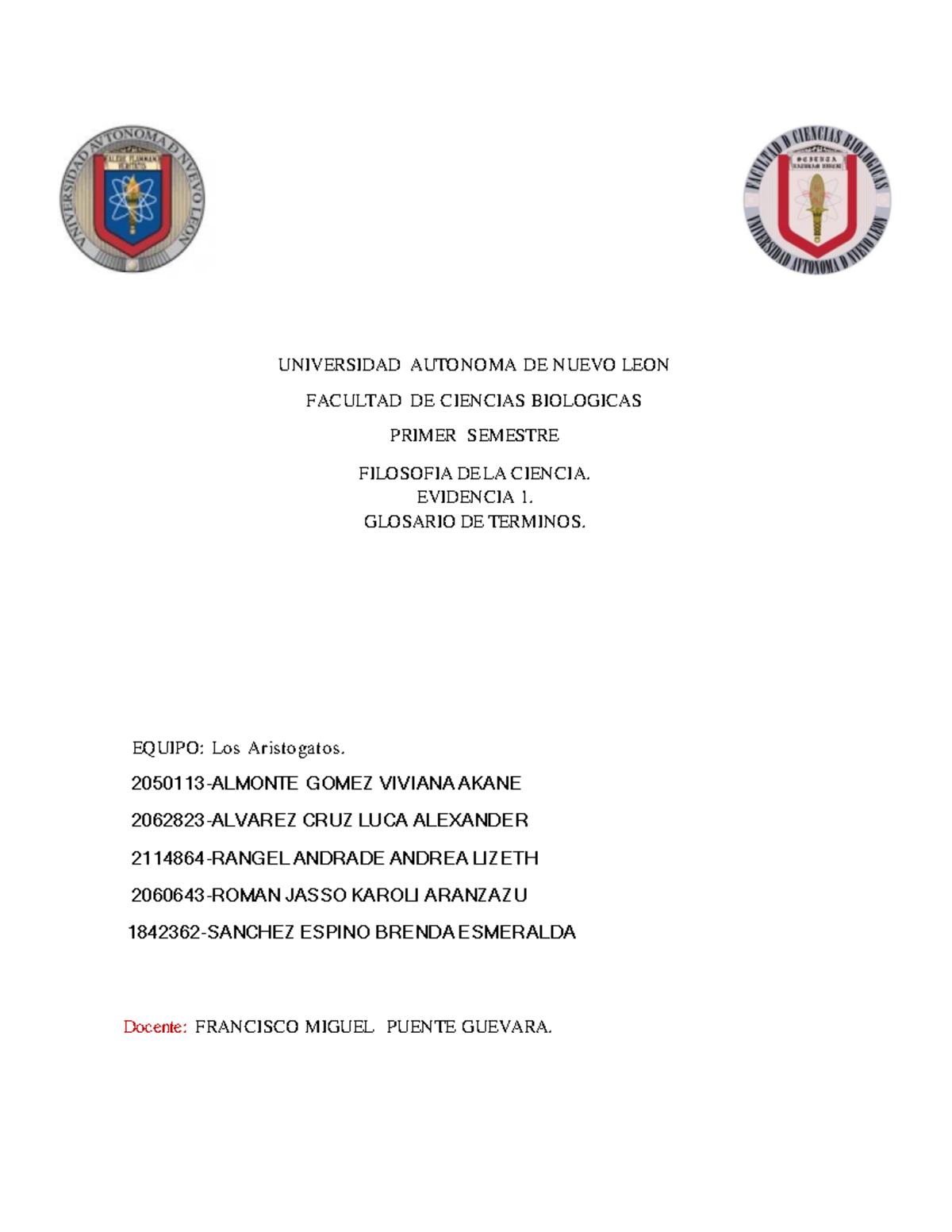 Evidencia 1 FDLC - Filo - UNIVERSIDAD AUTONOMA DE NUEVO LEON FACULTAD ...