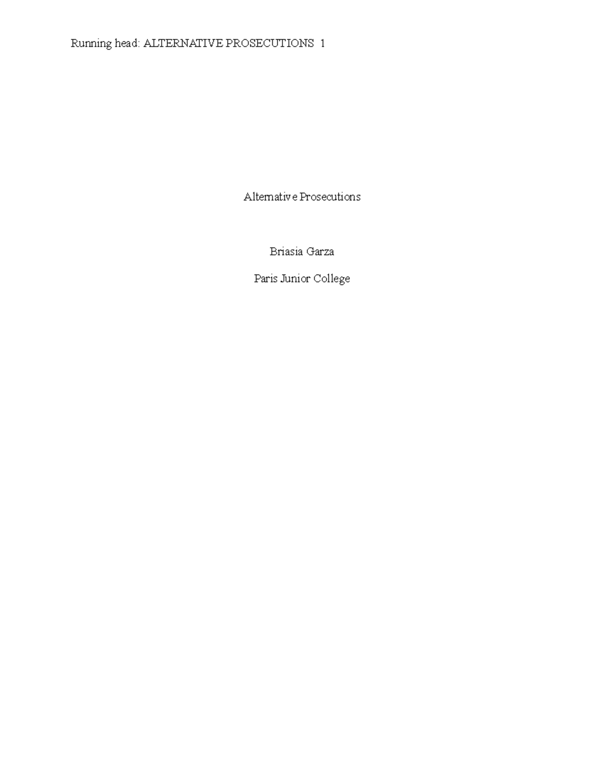 Alternative Proscutions in law enforcement multiple way to - Running ...