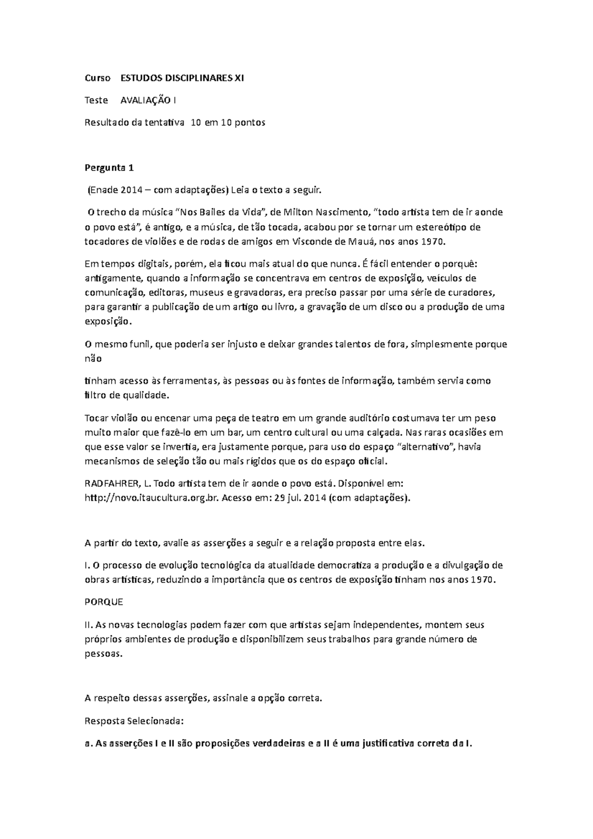 ESTUDOS DISCIPLINARES XI - Estudos Disciplinares XI Unip