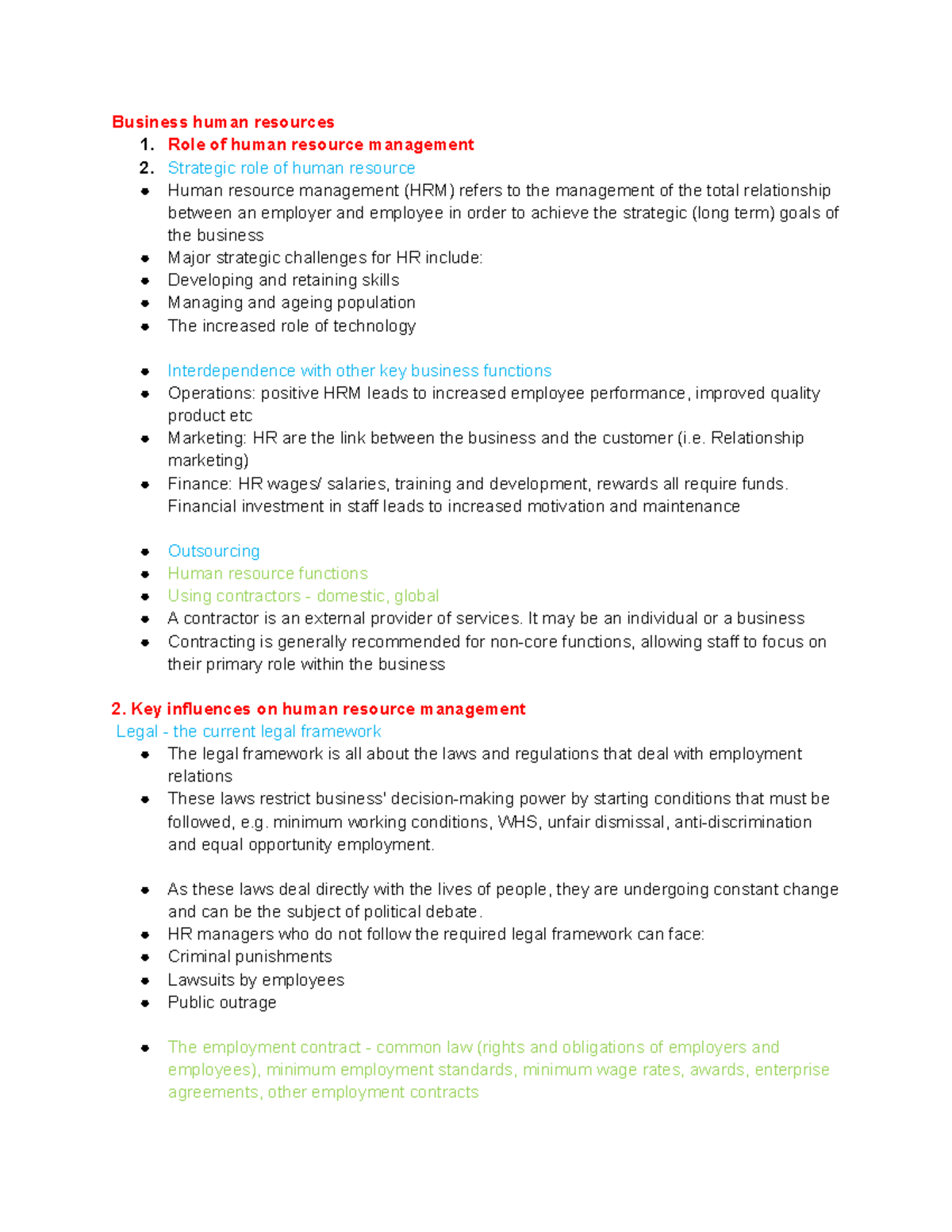 Business human resources - Role of human resource management 2 ...