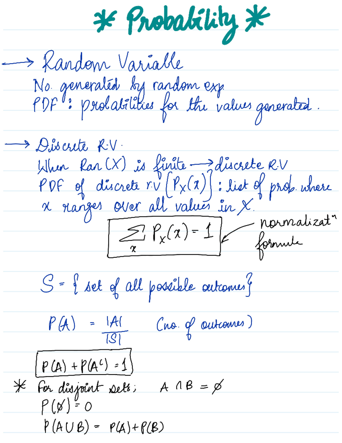 Probability notes part-1 - MATH 7241 - Studocu