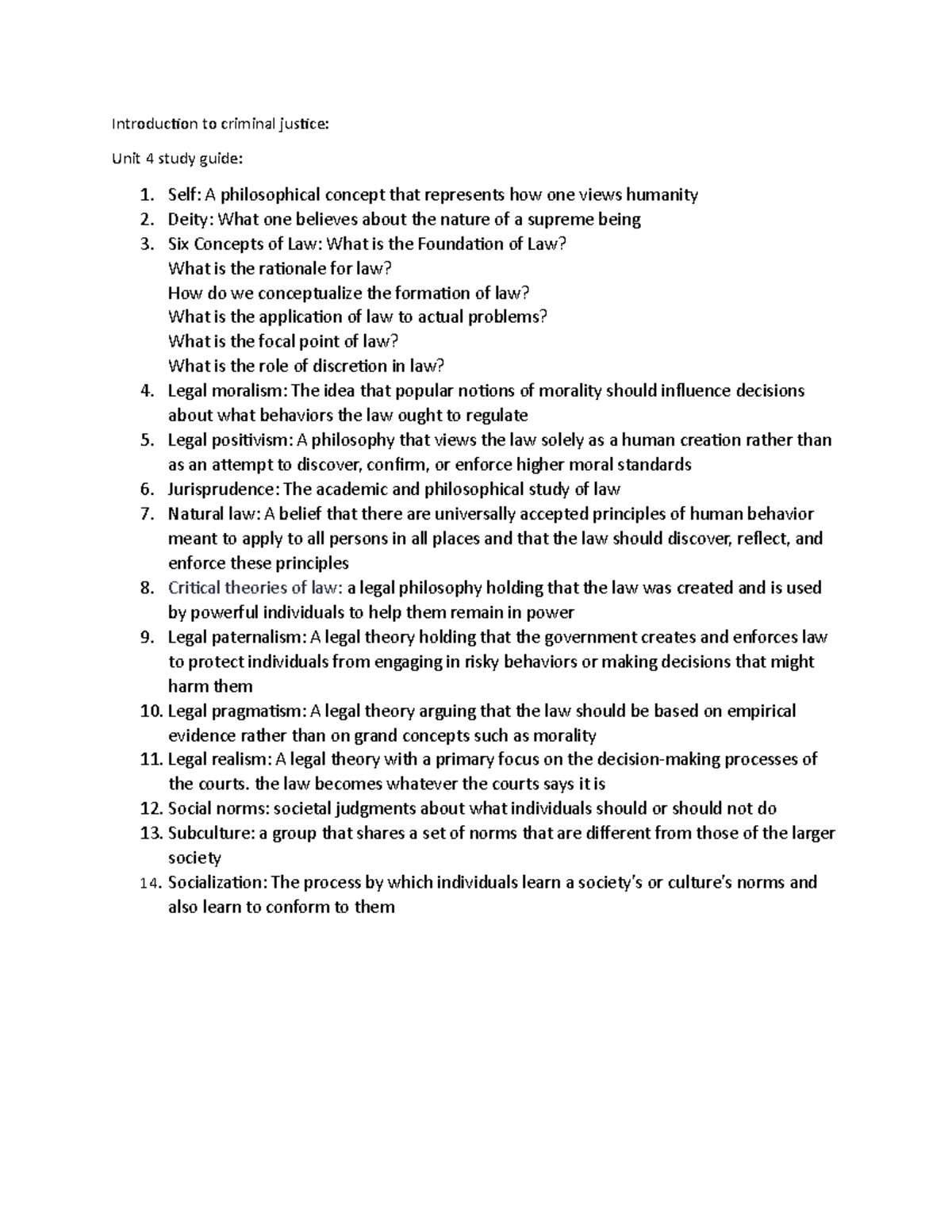 Intro to criminal justice unit 4 study guide - Introduction to criminal ...