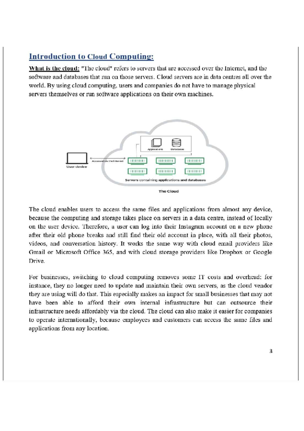 Basics Of Cloud Computing - B. Computer Application - Studocu