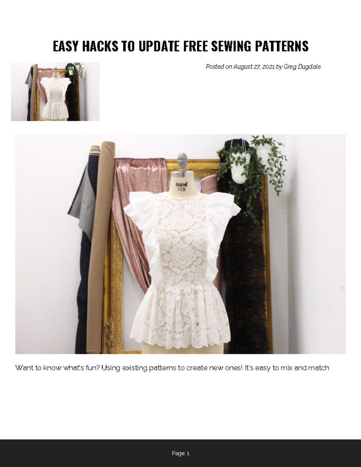 Easy hacks to update free sewing patterns - EASY HACKS TO UPDATE FREE ...