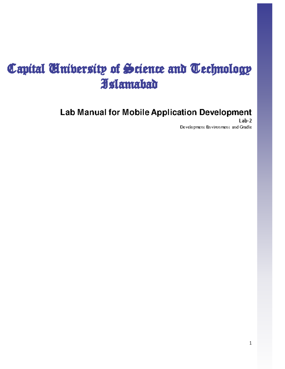 MAD Lab 2 - Lecture notes 2 - Capital University of Science and ...