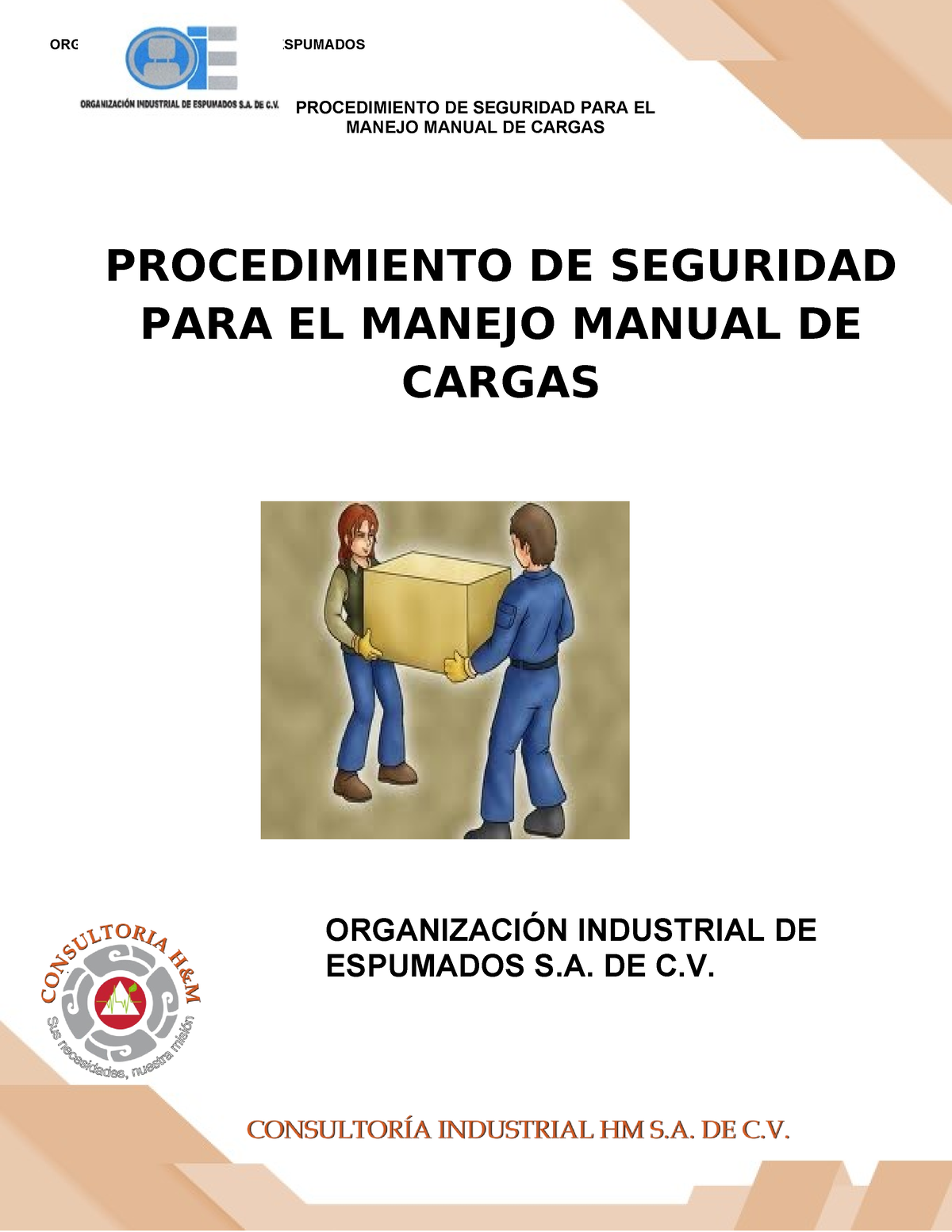 6. Procedimiento Manejo Manual De Cargas - S. DE C. PROCEDIMIENTO DE ...