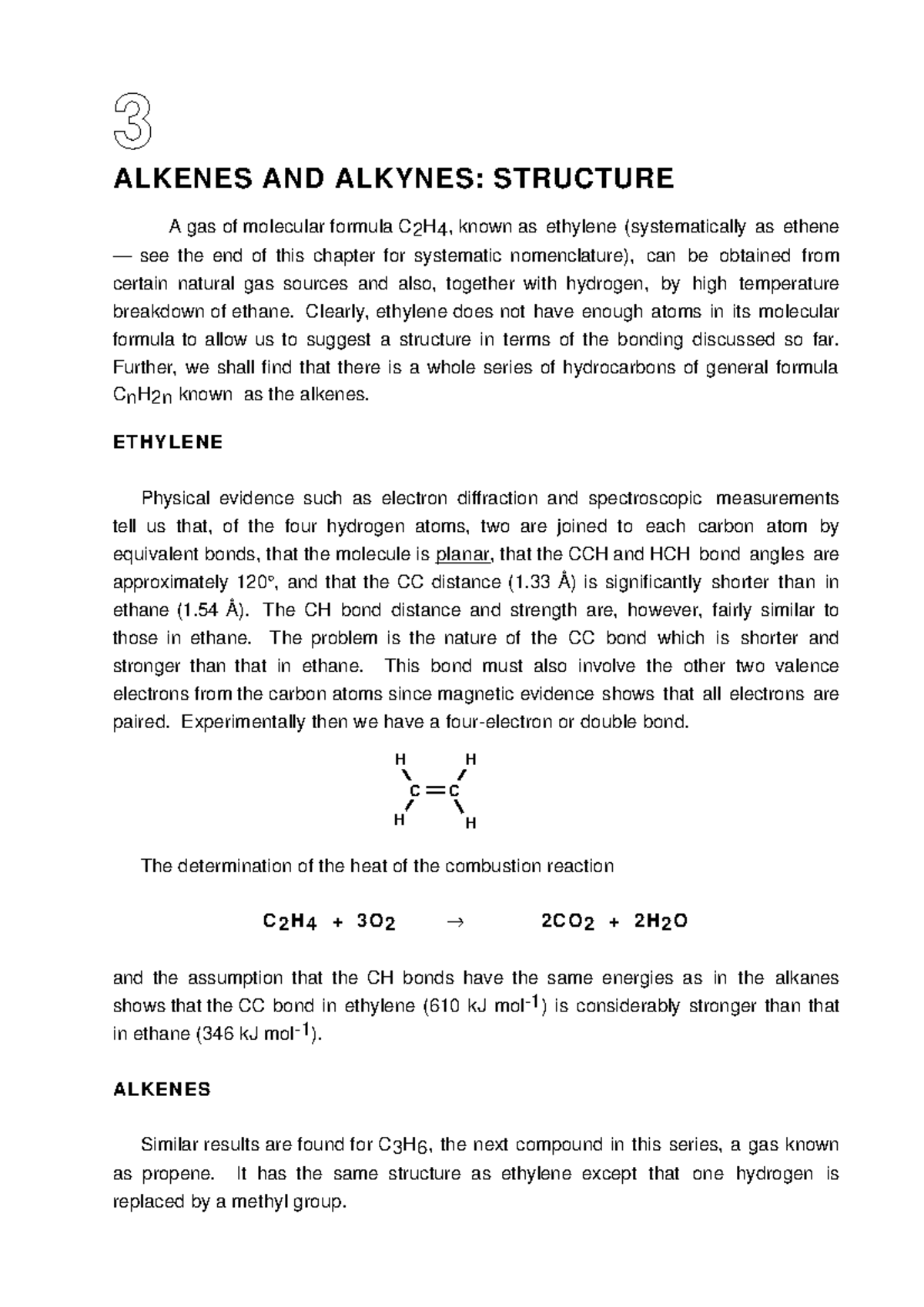 Chapter 3 AlKenes And Alkynes Structure CHE1APL - 3 ALKENES AND ALKYNES ...