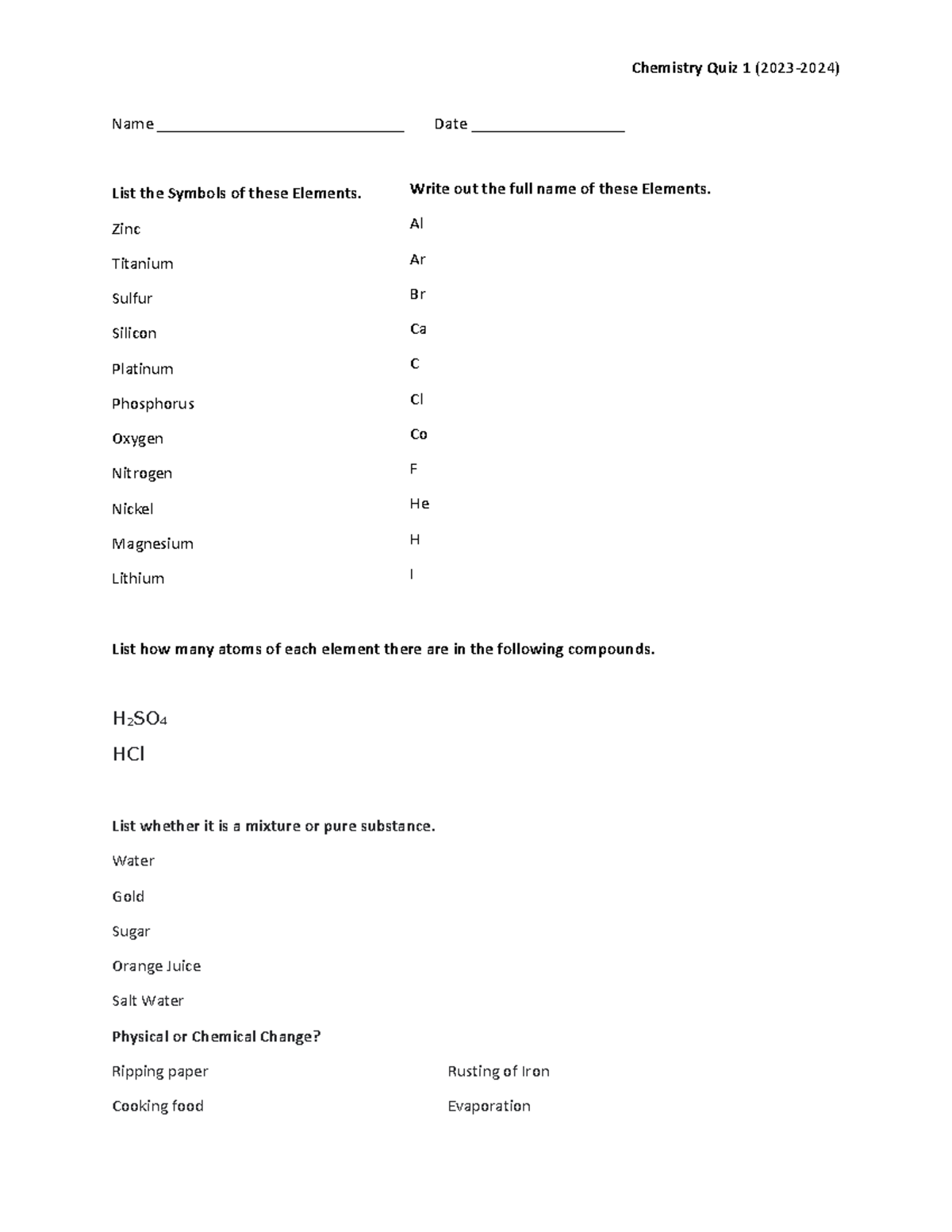 Quiz 1 Chemistry 10th 2023 2024 Chemistry Quiz 1 2023 2024 Name   Thumb 1200 1553 