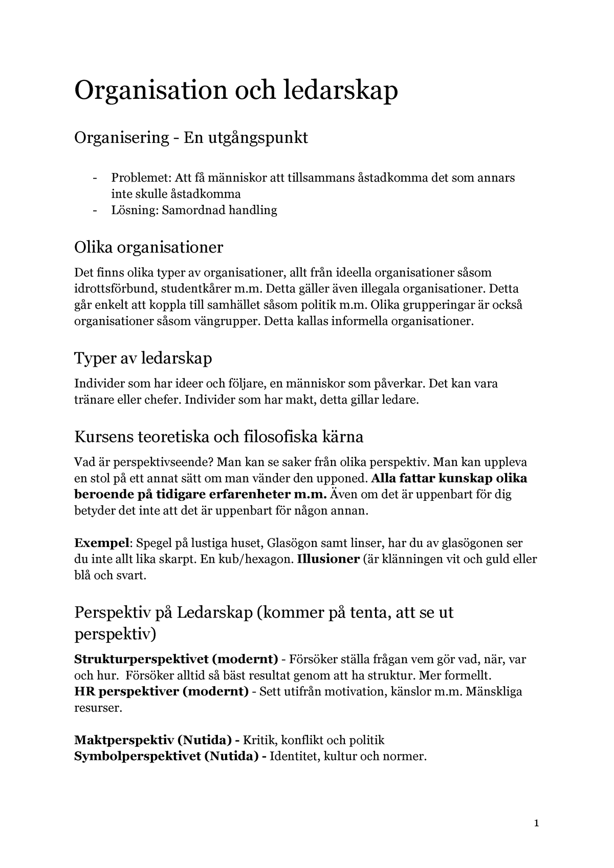 Organisation Och Ledarskap - Organisation Och Ledarskap Organisering ...