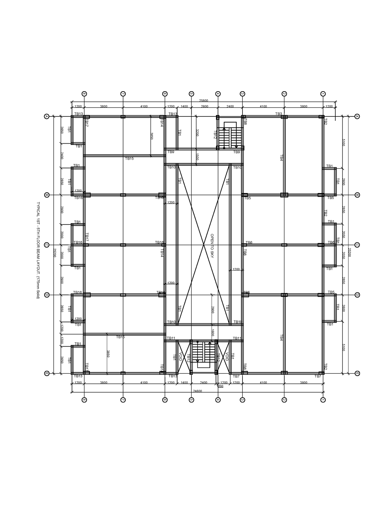 Beam layout - My work schedule - TYPICAL 1ST - 5TH FLOOR BEAM LAYOUT ...