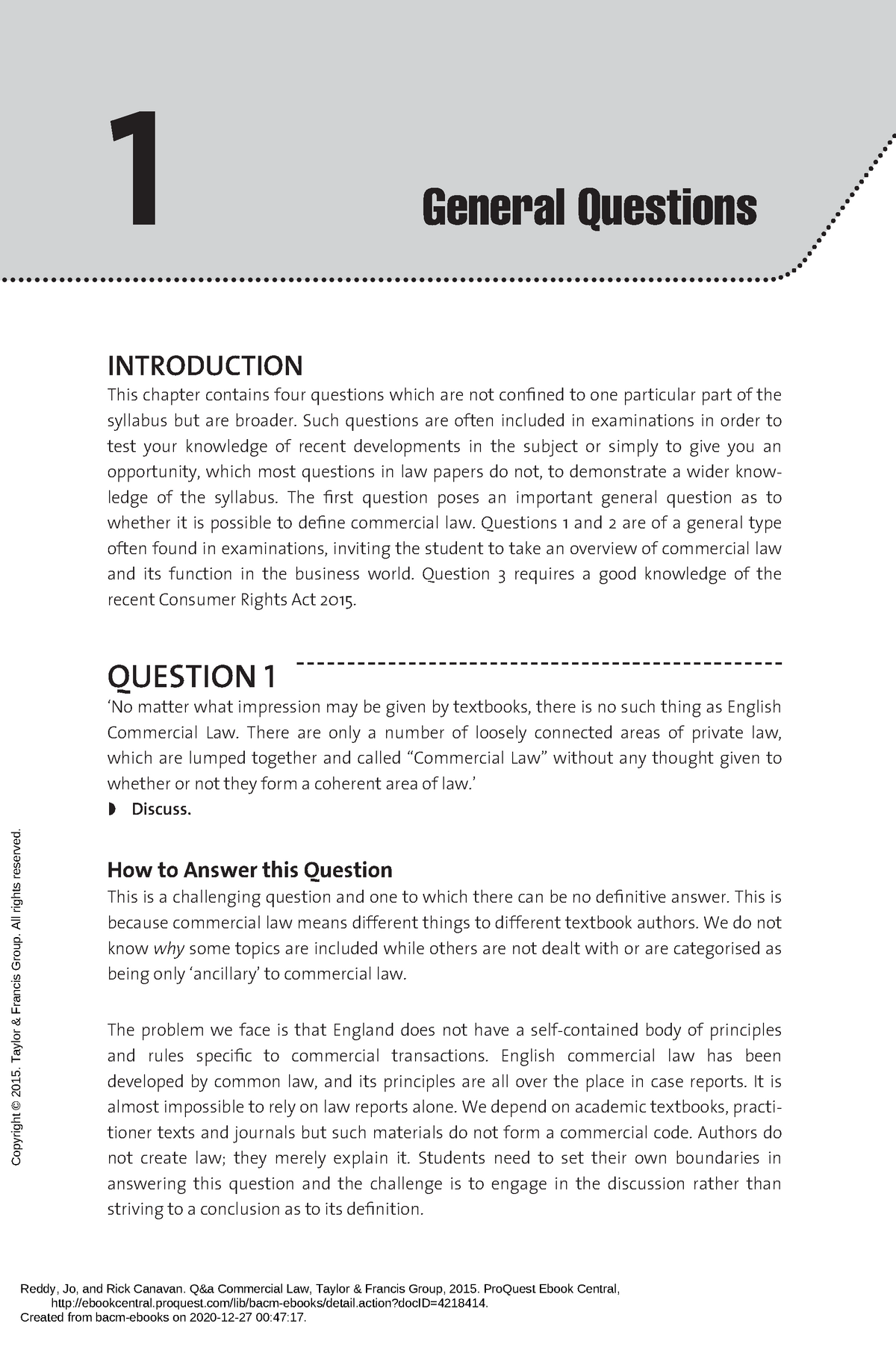 commercial law case study questions and answers