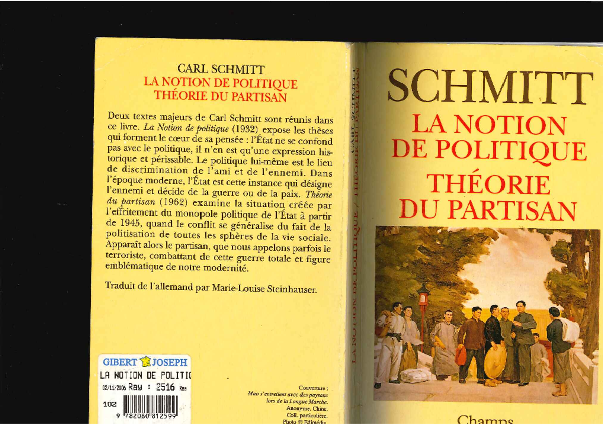 9. Schmitt - Textes complémentaires - Histoire de la pensée politique 2 ...