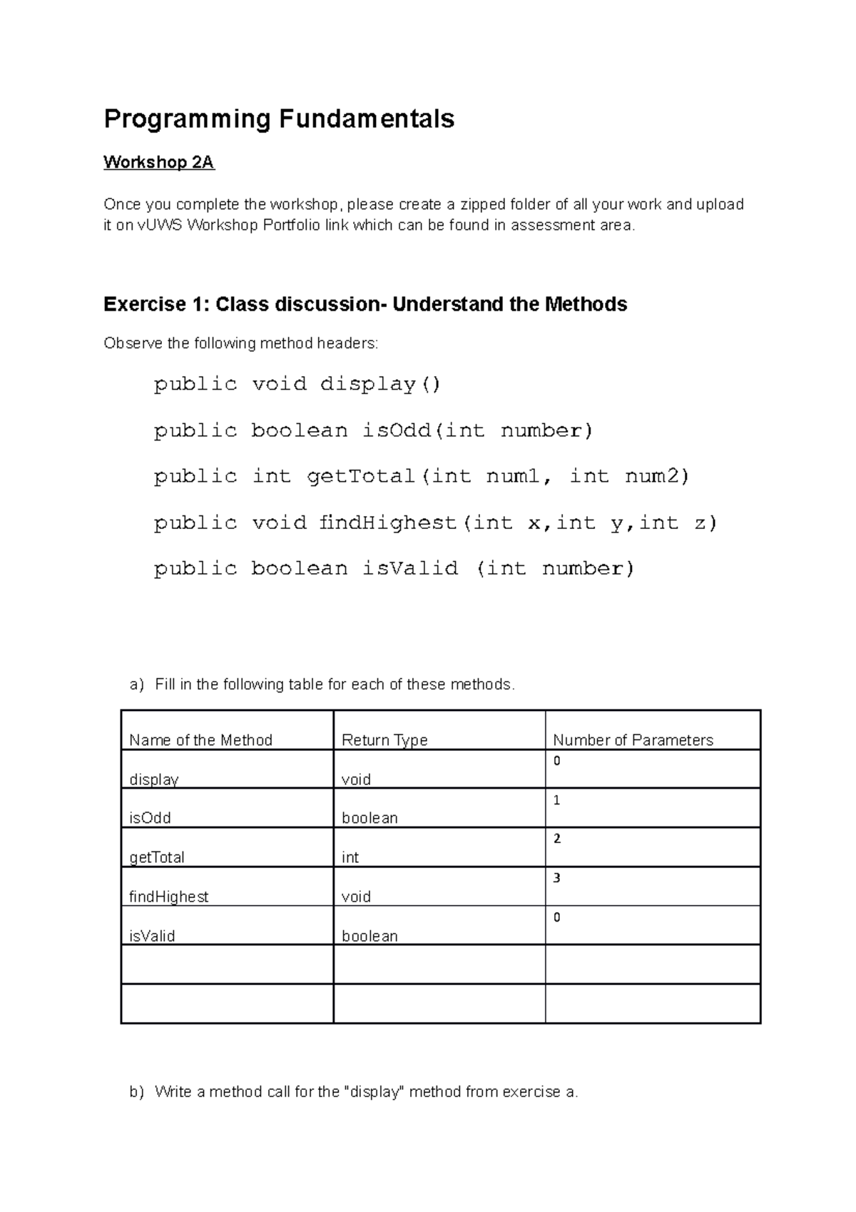 Programming Fundamentals-Work Shop 2A - Programming Fundamentals ...