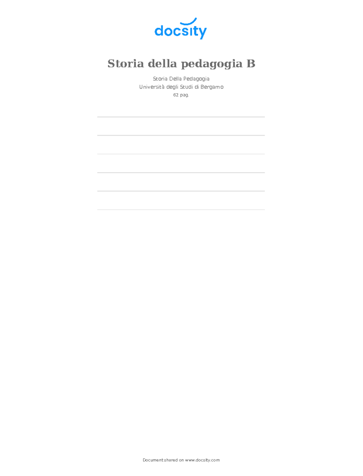 Docsity Storia Della Pedagogia B 4 - Storia Della Pedagogia B Storia ...