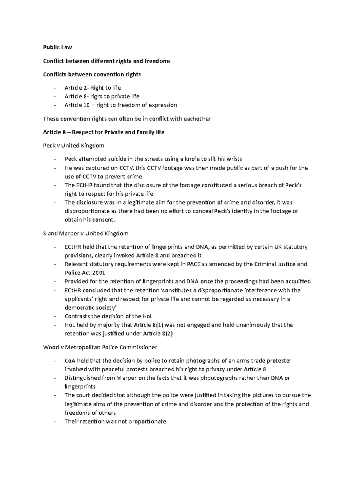 Conflict of human rights - Public Law Conflict between different rights ...