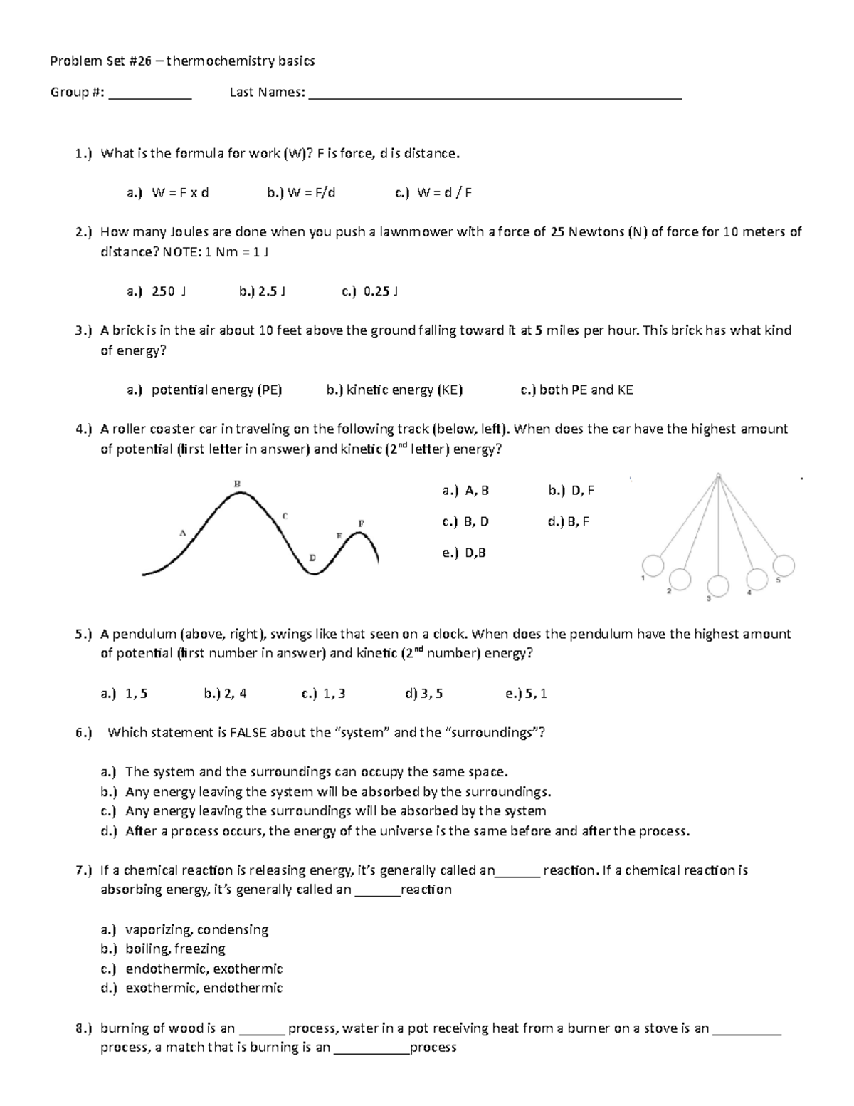 Problem+Set+%2326 - Problem Set #26 – thermochemistry basics Group ...