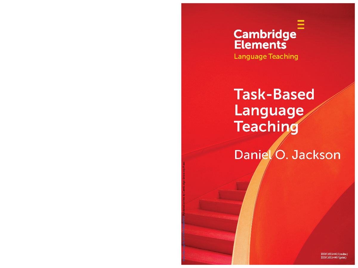 Task based language teaching - Language Teaching ISSN 2632-4415 (online ...