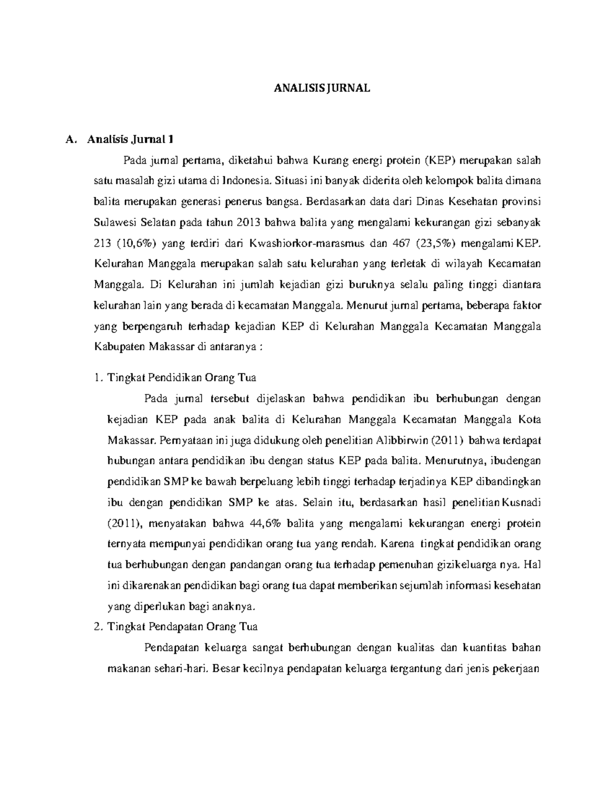 Analisis Jurnal - fulfillment of assignments and lecture notes for ...