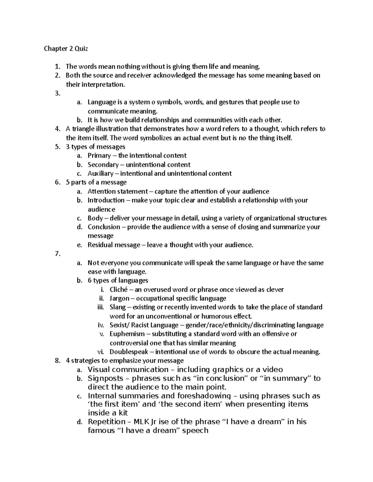 Chapter 2 Quiz CMST 2061 - Chapter 2 Quiz The words mean nothing ...