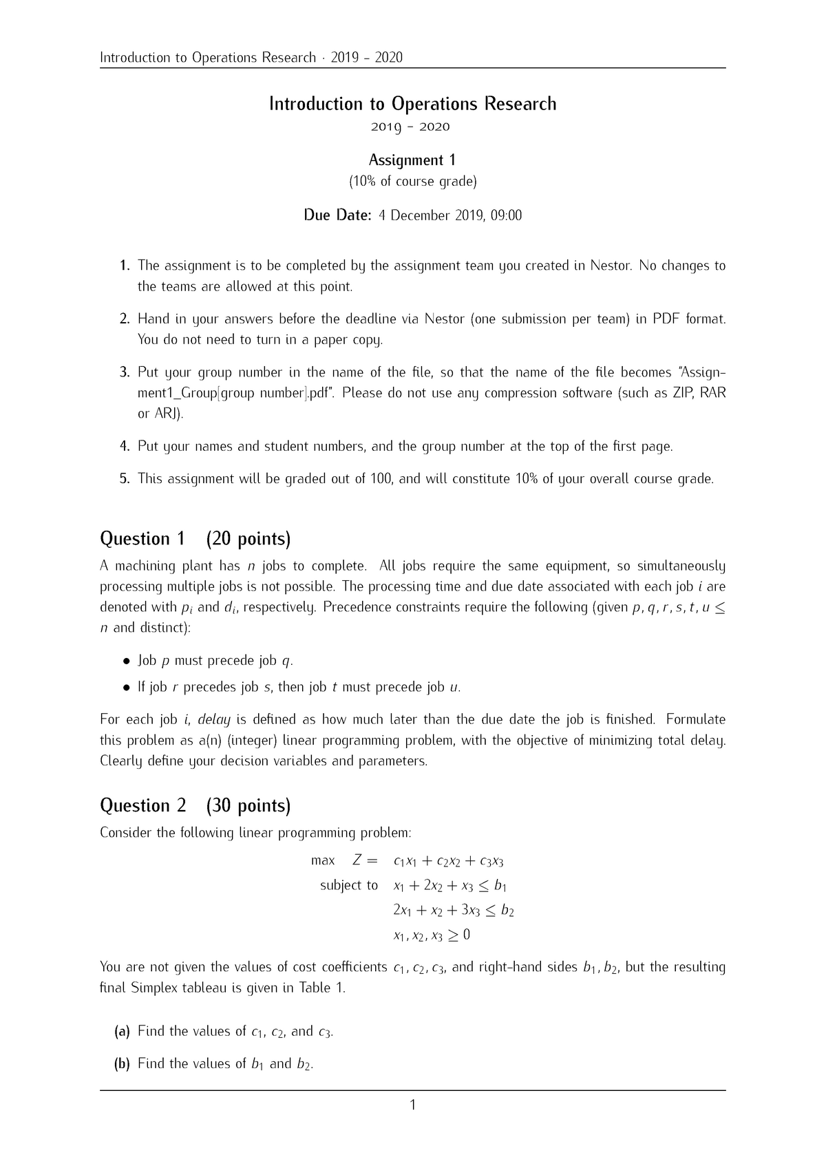 operations research 2019 question paper