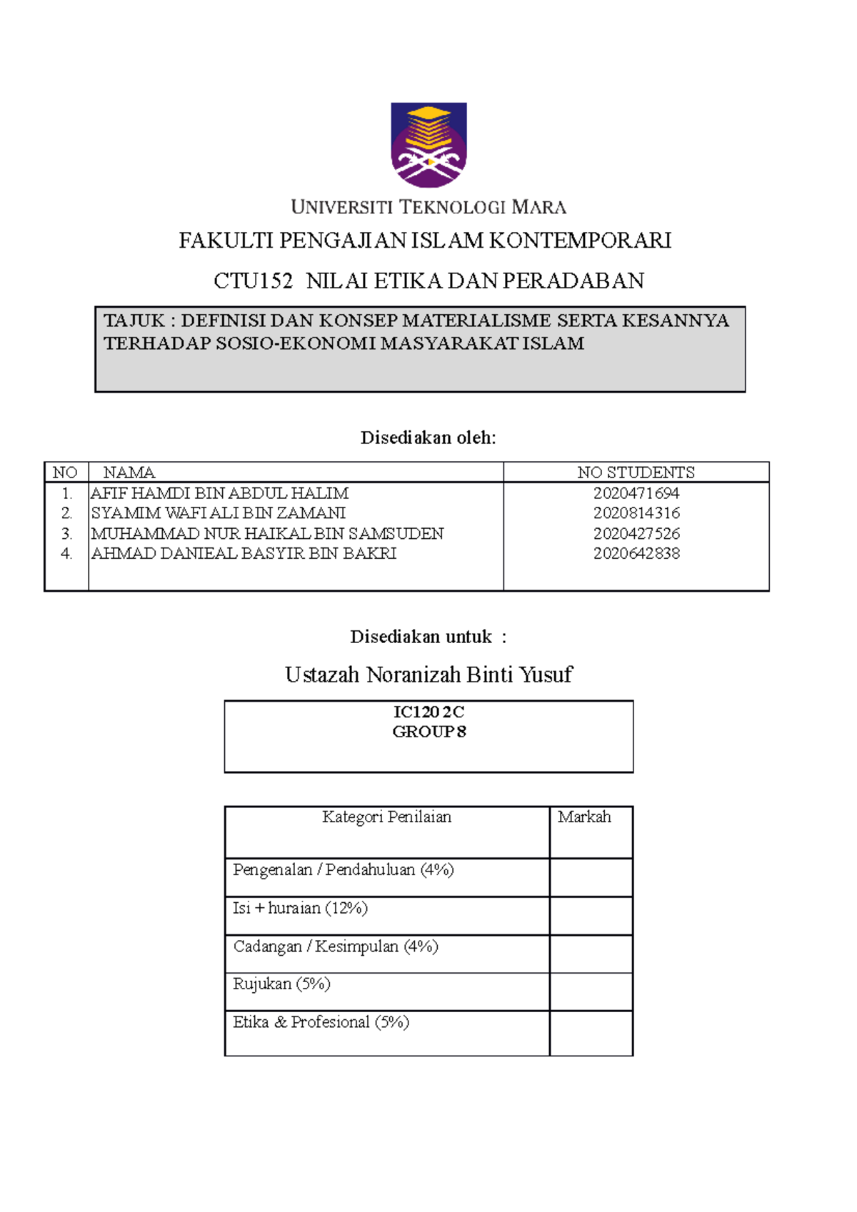 group assignment ctu152