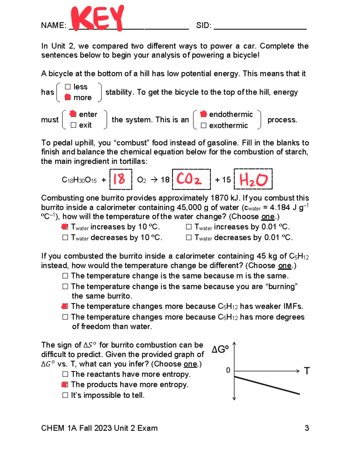 Mid2Key 1A Fall2023 Midterm answer key In Unit 2, we compared two