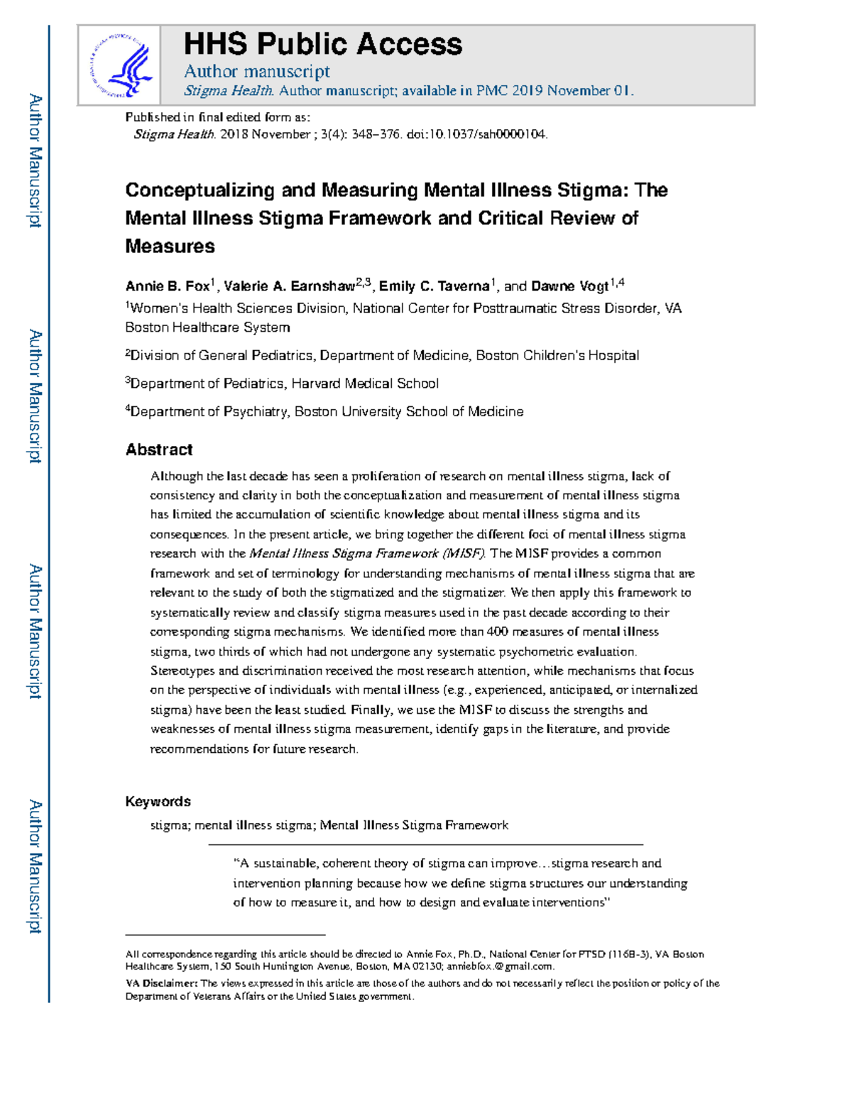 Conceptualizing and Measuring Mental Illness Stigma - Studocu