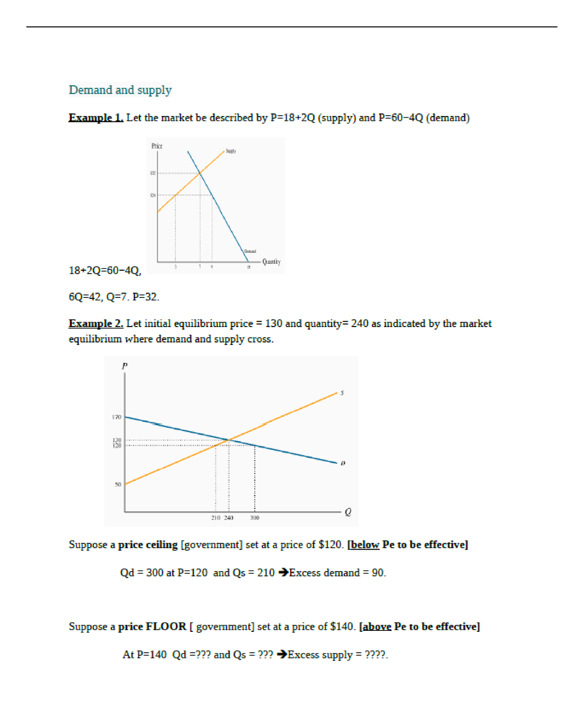 Demand And Supply Review - ECON201 - ECON 201 - Concordia - Studocu