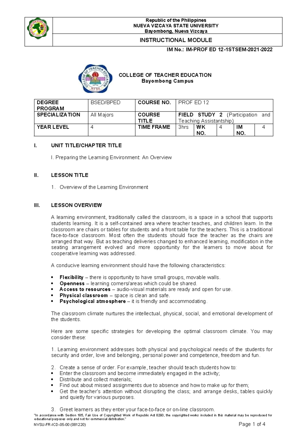 Module-4 - none - NUEVA VIZCAYA STATE UNIVERSITY Bayombong, Nueva ...