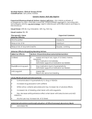 Drug cards exam 2 final - Hydrochlorothiazide (HCTZ): Classification ...