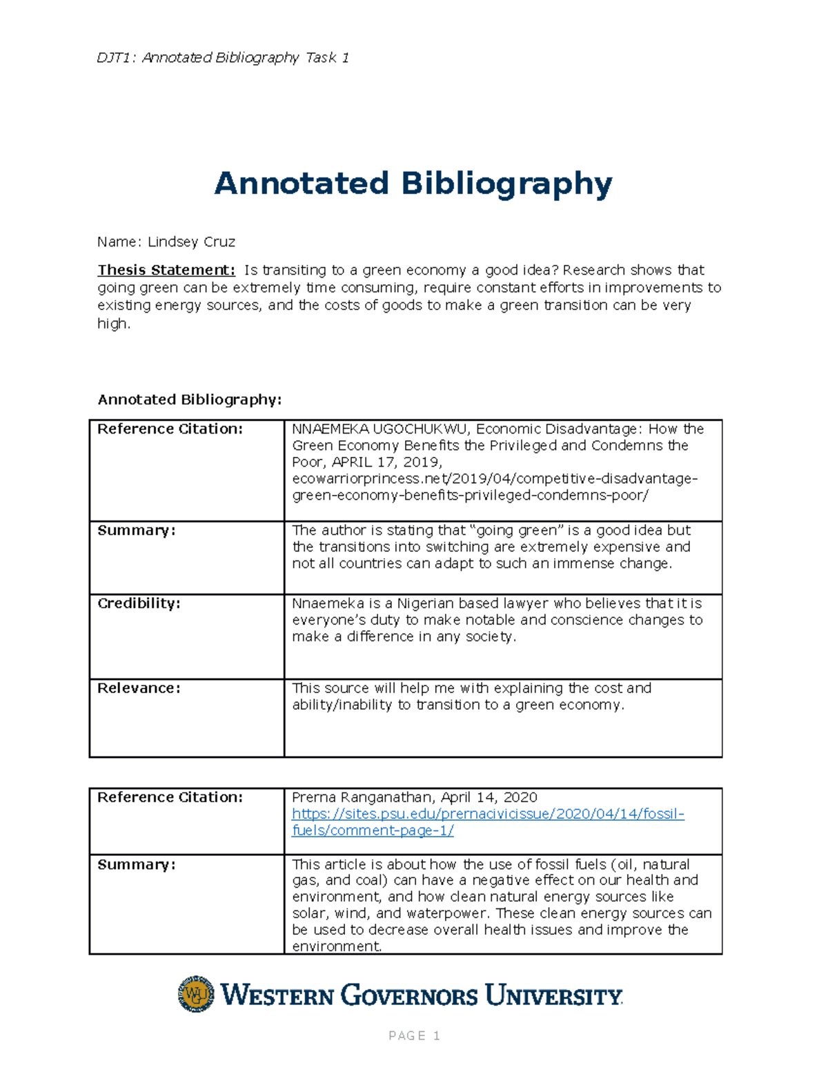 Annotated Bibliography - Annotated Bibliography: Reference Citation ...