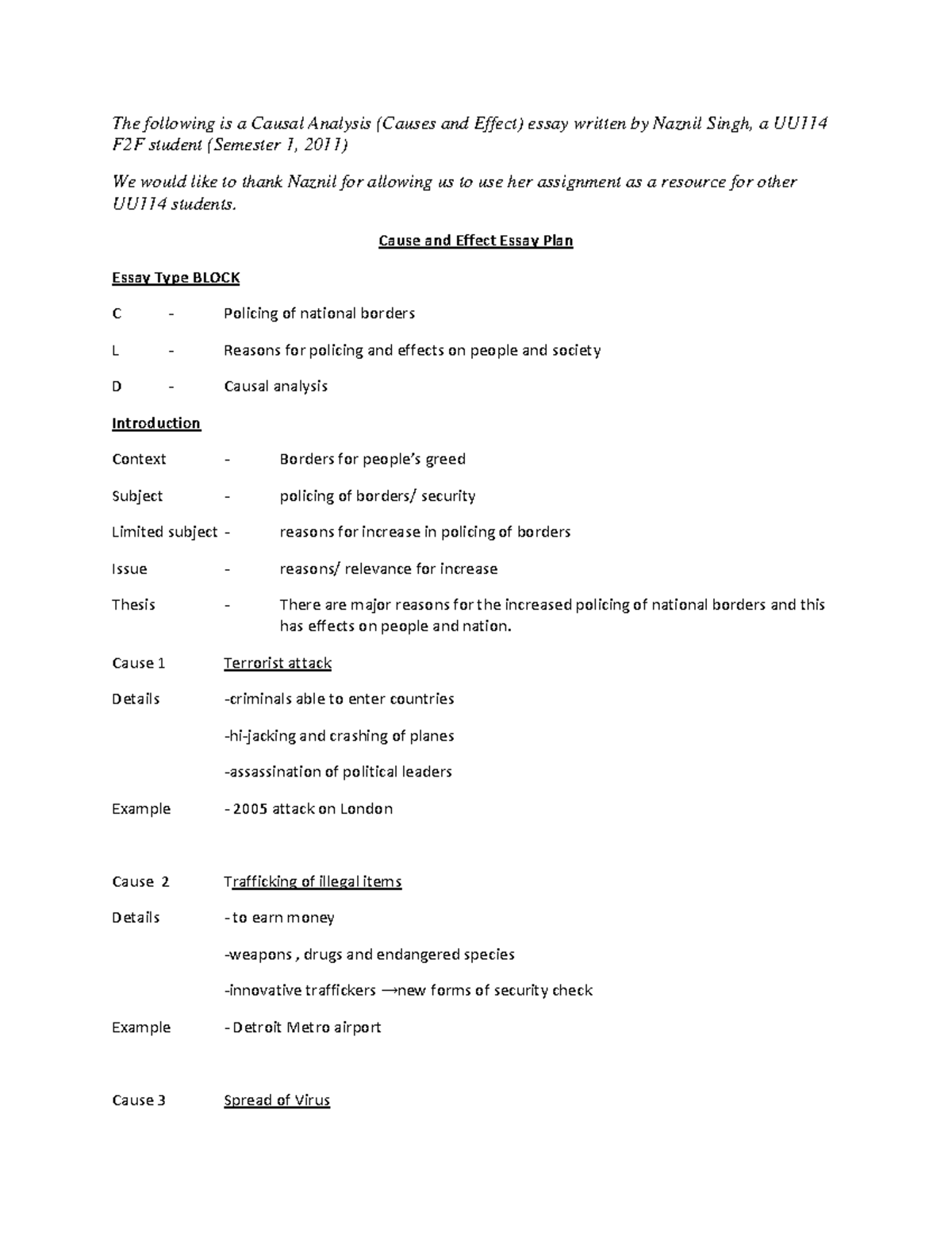 causal analysis essay structure