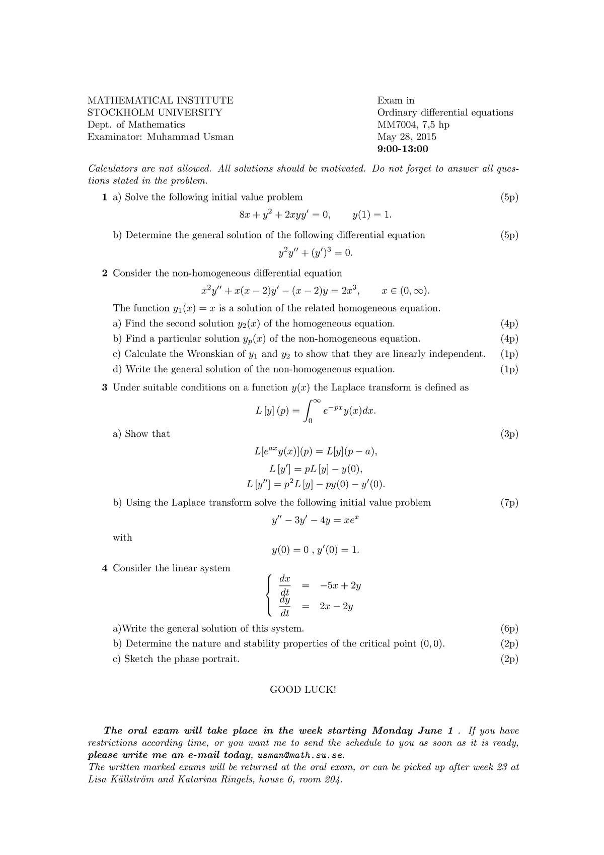 15 All Exams Questions And Answers English Studocu