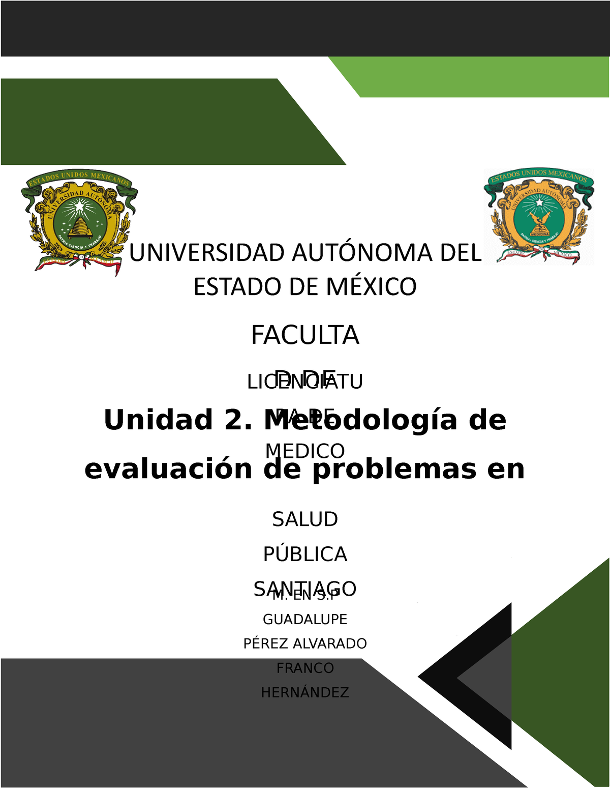 Unidad 2 Metodología De Evaluación De Problemas En Salud Pública