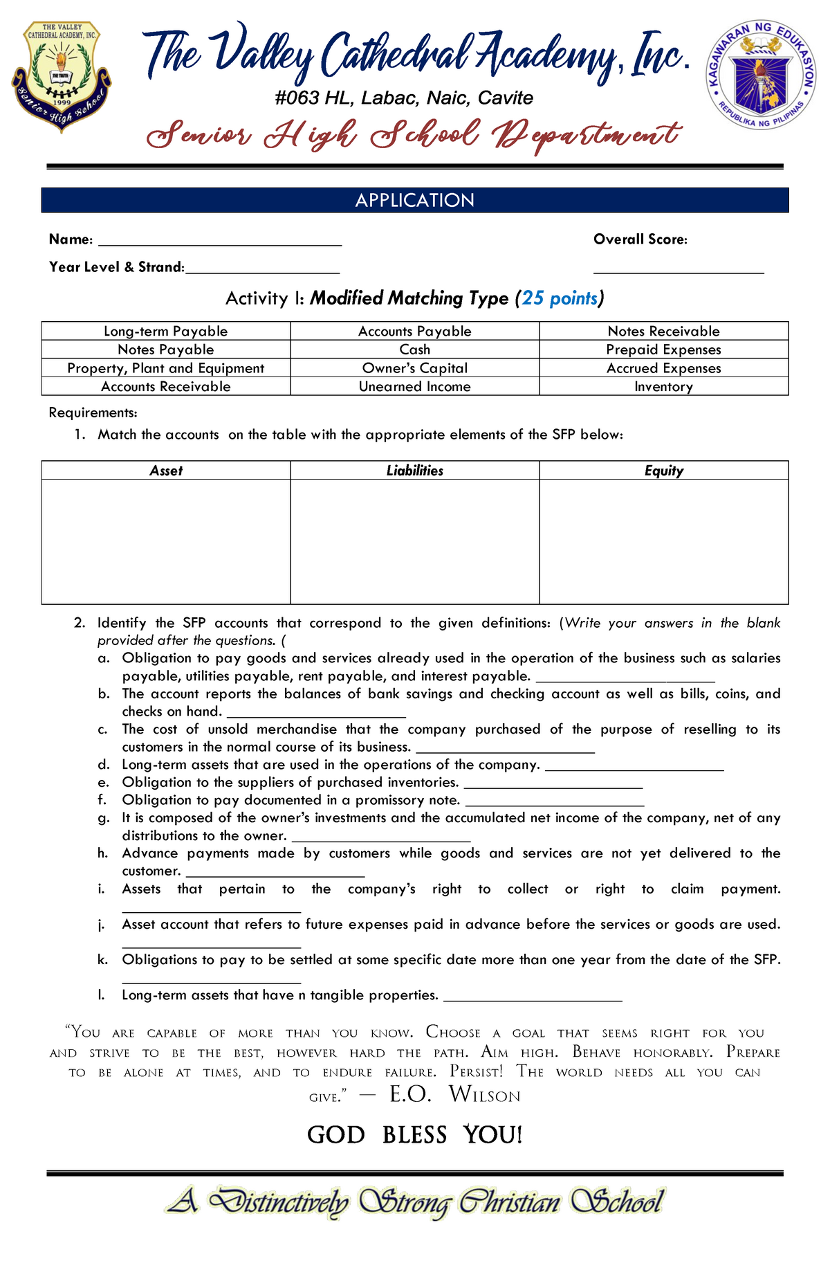 FABM Activity 1 (Week 1) Classifying Transactions - BS Accountancy ...