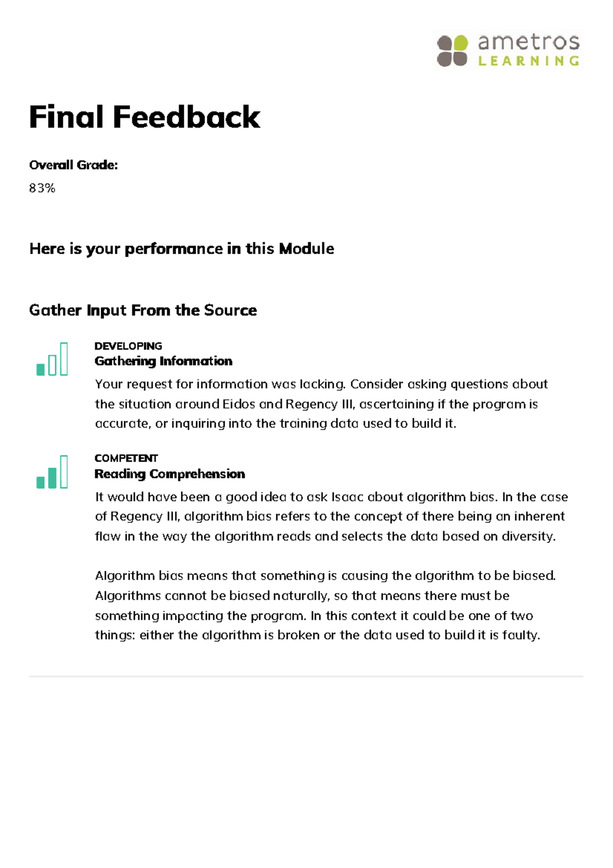 Ametros-report-2 - asl asl you know yeah yeah - DEVELOPINGDEVELOPING ...