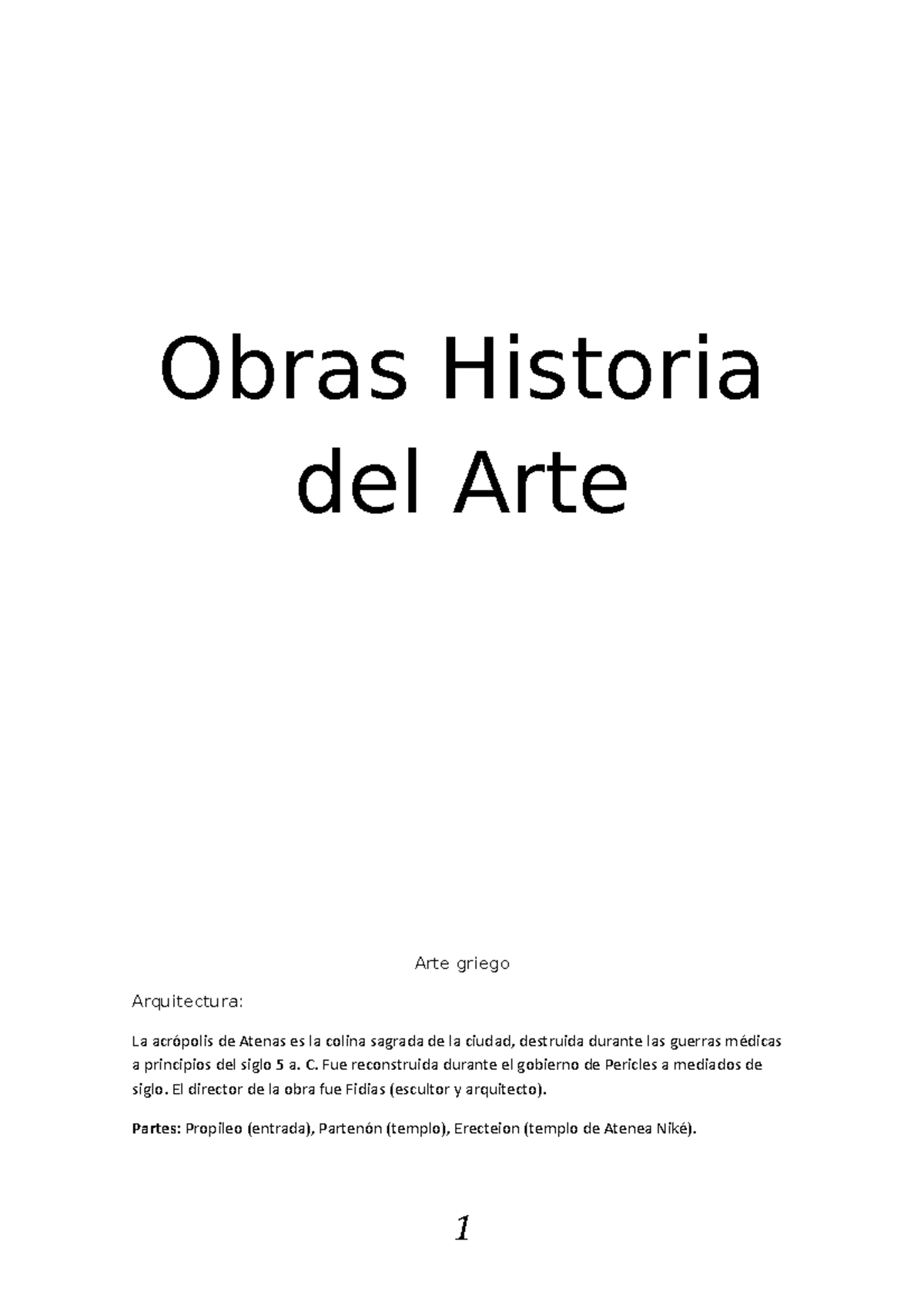 Lista Obras Historia Del Arte Studocu