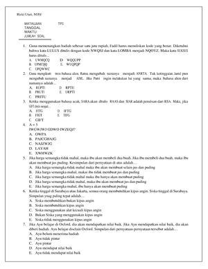 A - Study Hard - A. JUDUL PERCOBAAN Ciri-ciri Makhluk Hidup B. TUJUAN ...