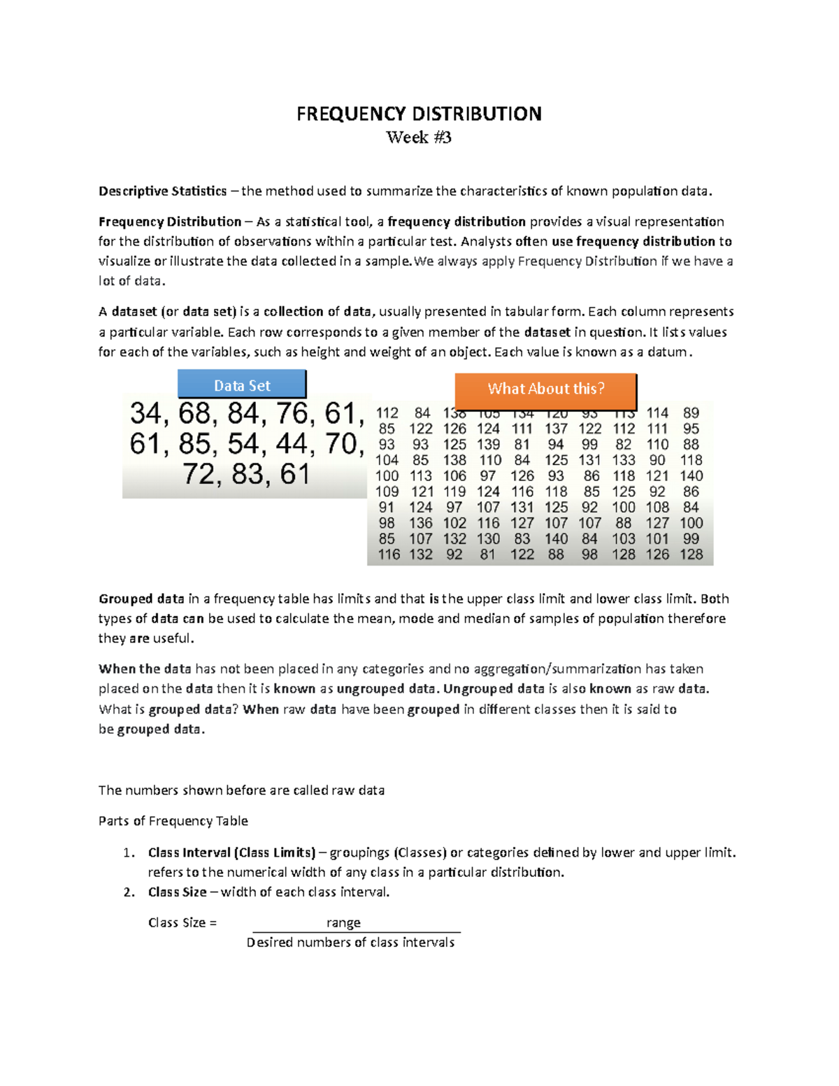 2. Frequency Distribution FREQUENCY DISTRIBUTION Week