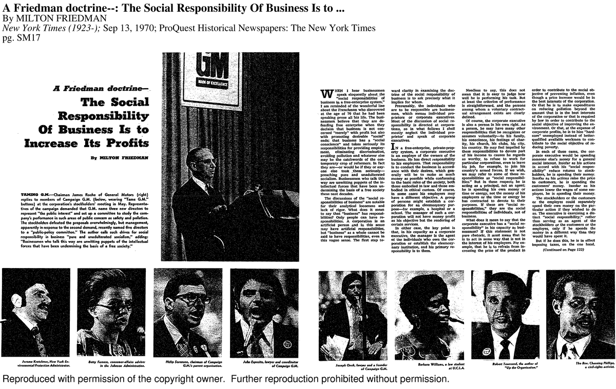 milton friedman new york times magazine article september 13 1970