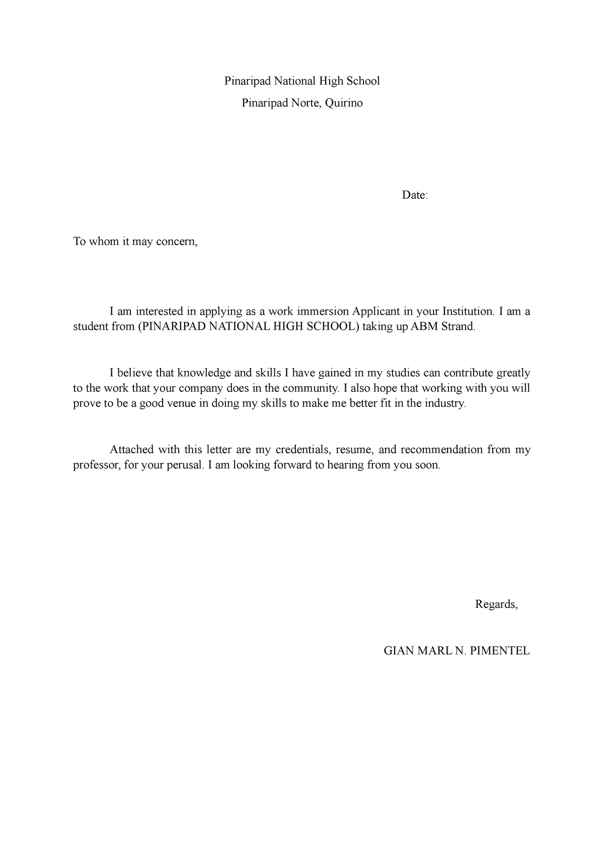 Applctn-Lttr - Application letter - Pinaripad National High School ...