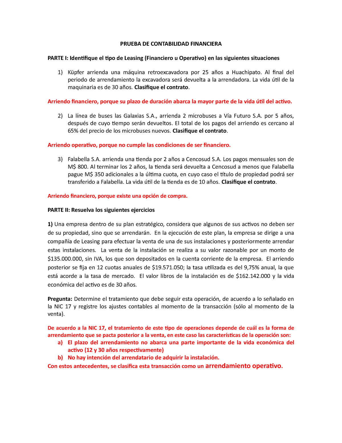 Prueba 1 DE Contabilidad Financiera - PRUEBA DE CONTABILIDAD FINANCIERA ...