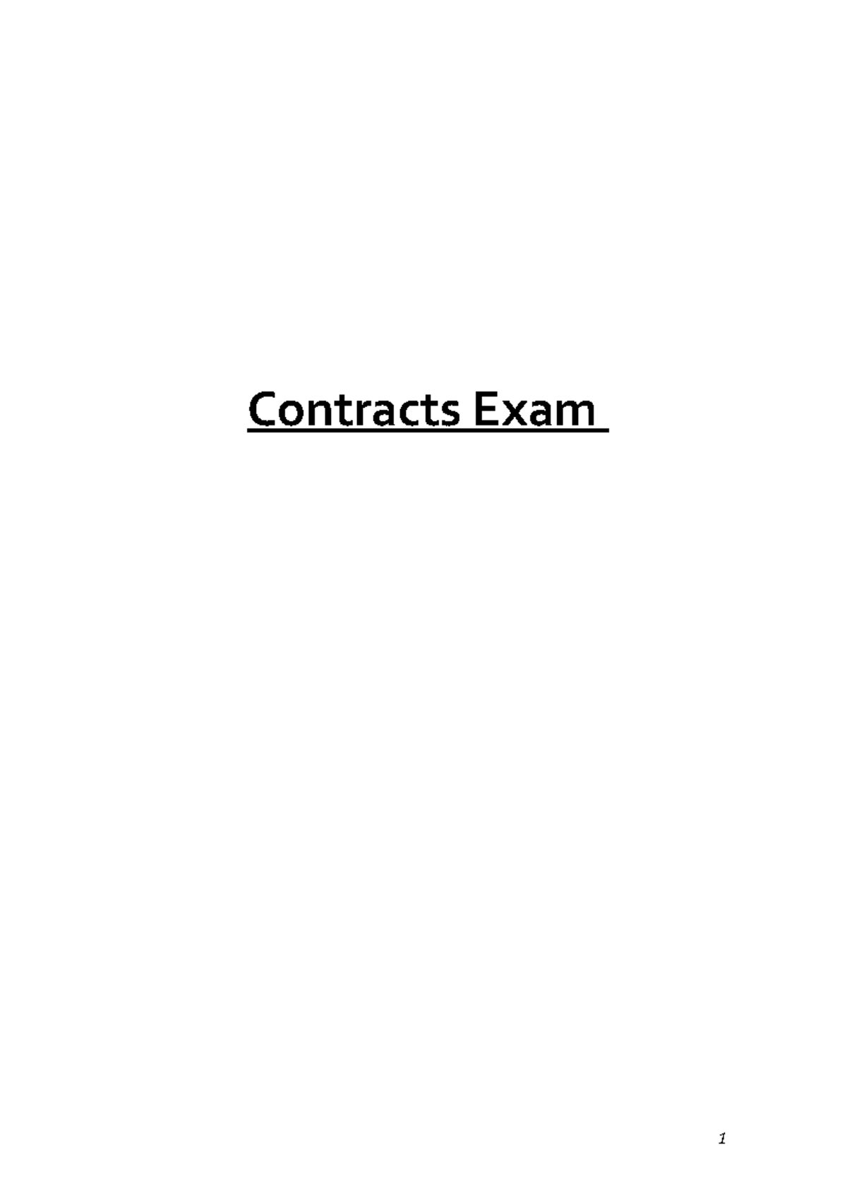 Contracts 1 Notes - Contracts Exam 1 CONTRACTS NOTES Agreements Vs ...