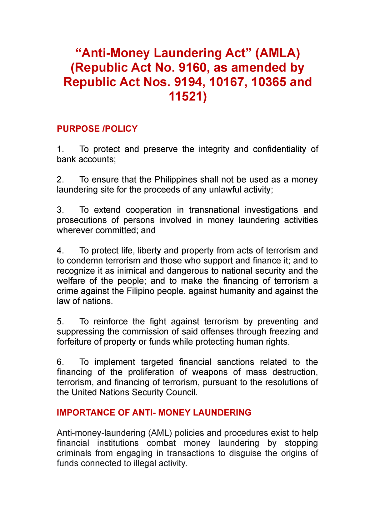 Final 5 - ANTI Money Laundering ACT.rfbt 3 - “Anti-Money Laundering Act ...